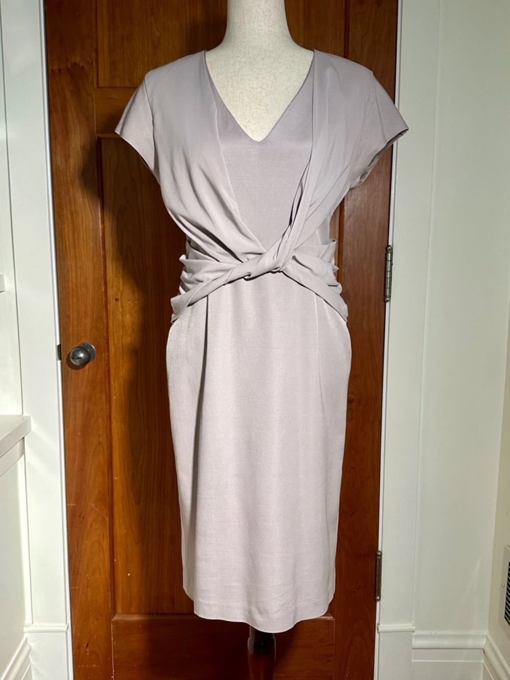 Reiss Lavender Knot-Waist Midi Dress